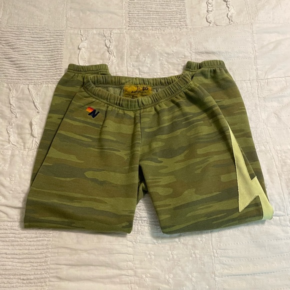 Aviator Nation green camo bolt sweatpants small - Picture 2 of 4